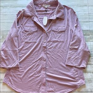 Lavender Button-Up Blouse